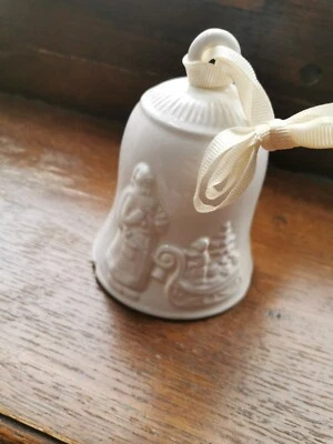 Cloche décorative en céramique blanche thème Noel - Photo 1/4