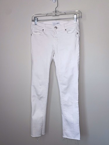 Ann Taylor Loft White Jeans Raw Hem 24 