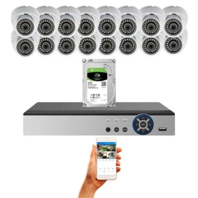 Evertech 16 Channel HD System 2TB Memory Storage for Recording and Playback