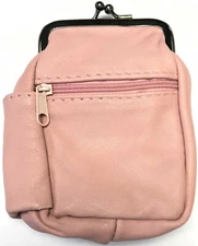 Eclipse Pink Full Lamb Skin Leather Cigarette Case Pouch, 100s (Long), #3204