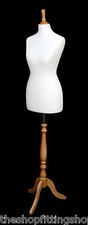 Mannequin De Couture Femme Taille 8 Deluxe Crème Sur Pied En Hêtre