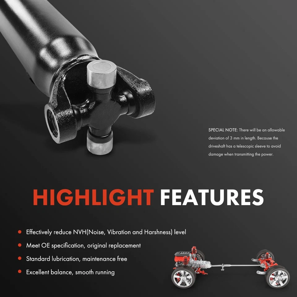 Conjunto de eje de transmisión trasero para Chevy Silverado 2500 HD GMC Sierra 3500 4x4 167 WB Foto 4 de 4