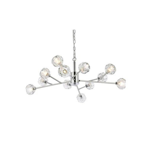 Elegant Lighting Graham 12-Light Modern Crystal Pendant in Chrome - Picture 4 of 8