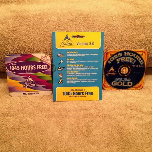 3 VINTAGE America Online CD's - Version AOL 8.0, AOL Version 8.0, AOL 7.0 GOLD - Picture 2 of 2
