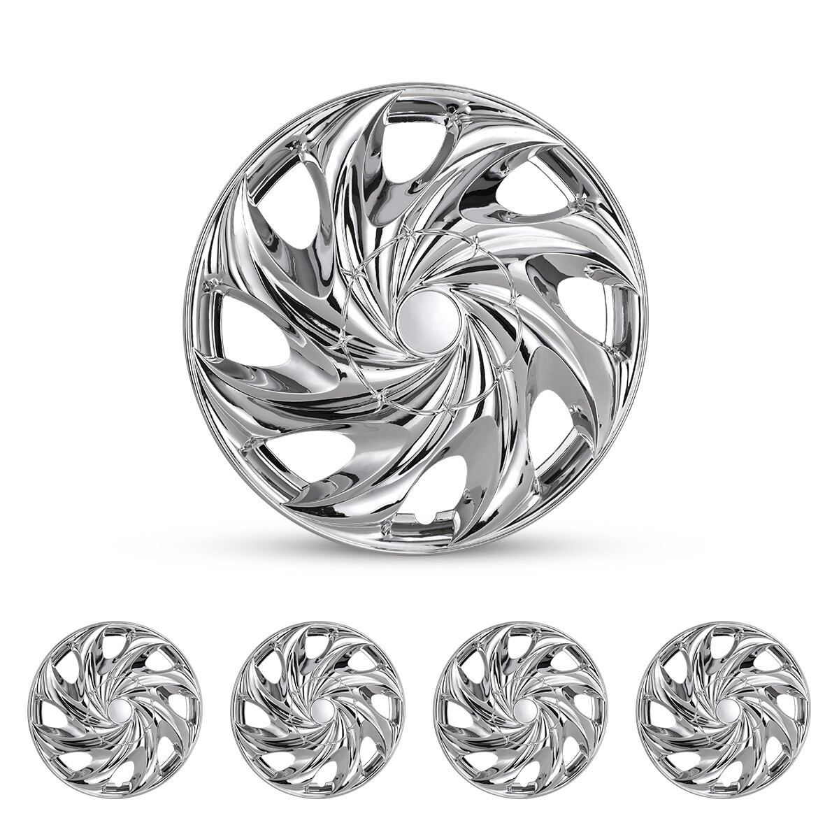 4PCS 14'' Hubcaps For Toyota Nissan Chevy Chrome Wheel Covers Snap On R14 Tire