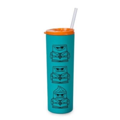 NEW Disney Parks Inside Out, Anger  Tumbler, 20 Oz with Straw And Brush. NWT