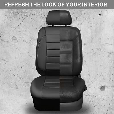 CAR PASS Leather Car Seat Cover Full Set with Steering Wheel Cover a