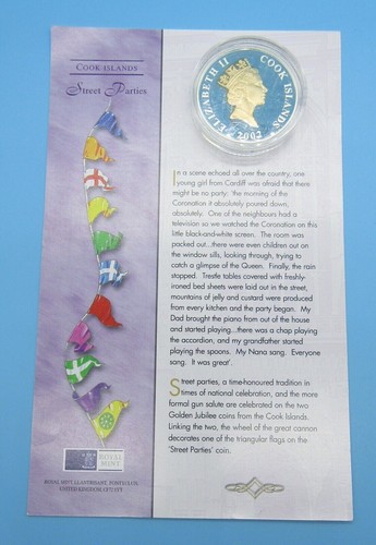 Royal Mint Silver Proof 2002 - Queen Elizabeth II - Cook Islands fiestas callejeras - Imagen 3 de 3