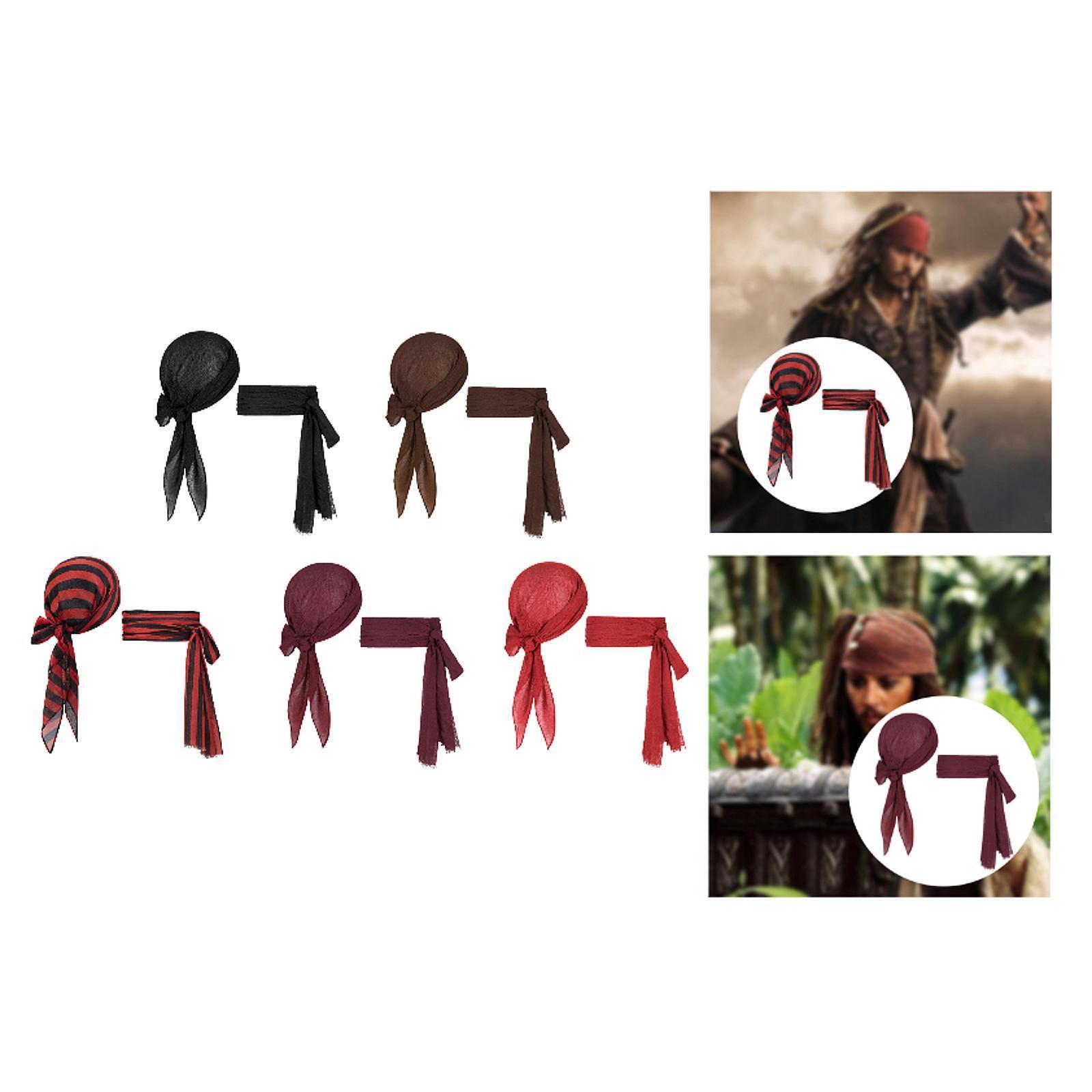 Halloween Pirata Conjunto Disfraz, Turbante, Faja, Cinturón Cintura Mujer,