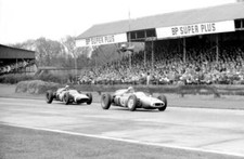 Bruce Mclaren And Stirling Moss Driving Coopers Old Motor Racing Photo
