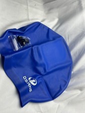 Silicone Swim Cap for Women Long Hair - 3D Ergonomic with Ear Plug, Nose Clip