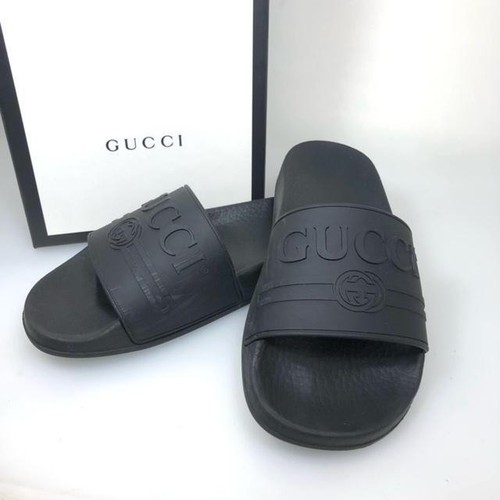 Gucci logo rubber slide sandals 525140 Black size EU35 22.5cm with Box from  JP | eBay