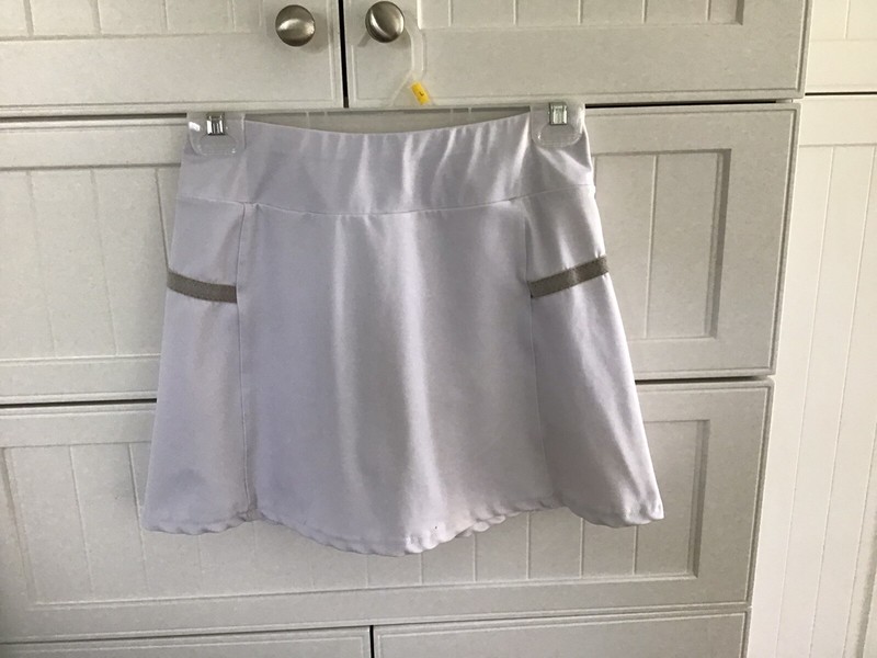 Poshdivah White Girls Skorts Partial Elastic Waist Size Small