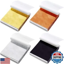 BBTO 400 Sheets Metallic Gold Foil Leaf Paper Imitation Gold Paper Leaf Sheet