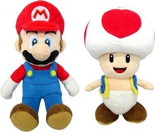 Mario Toad plush toy set of 2 sitting height18cm Super Mario ALL STAR COLLECTION