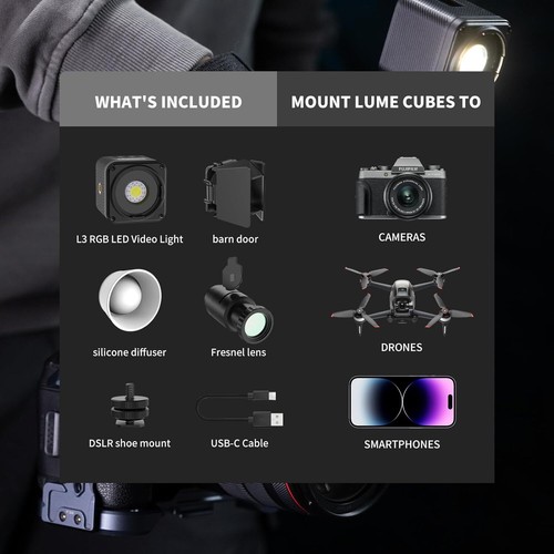Luz de video LED ULANZI L3RGB impermeable regulable relleno luz magnética para fotografía - Imagen 4 de 9