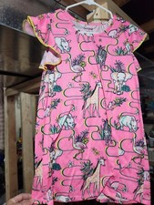 Girls Cat And Jack Pink Nightgown With Zoo Animals Size Large 10/12 