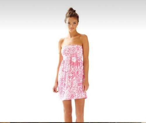 Lilly Pulitzer Brigitte Size XXS Pink Get Spotted Lion Smocked Terry Beach Dress