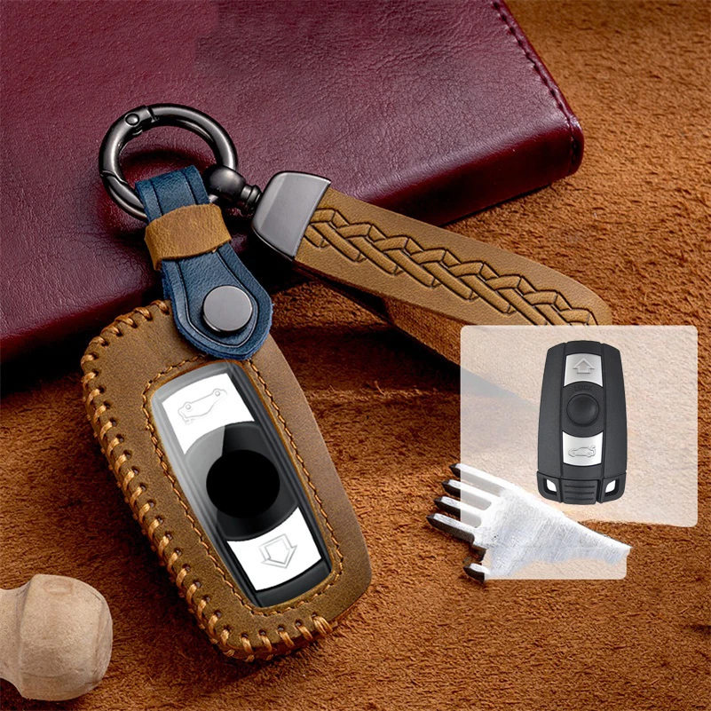 Funda de cuero genuino TPU para llave de coche para BMW E92 E60 1 3 5 6 7 X3 X5 325 M5 M6 Foto 4 de 4