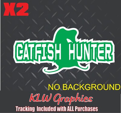 Cat Fish Hunter Decal Sticker Car Truck Boat BAIT Turbo Diesel Truck Pole Dad
