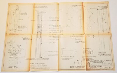 1962 ORIG. EAMES/HERMAN MILLER 'RETURN SWIVEL FIXED BASE' BLUEPRINT ZELLNER #20