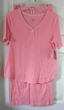 CORAL PAJAMAS LONG PANTS & TOP SHORT SLEEVE KAREN NEUBURGER XL