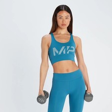 MP Women s Printed Training Bra Pilot Blue Light Support Sweat-Wicking S