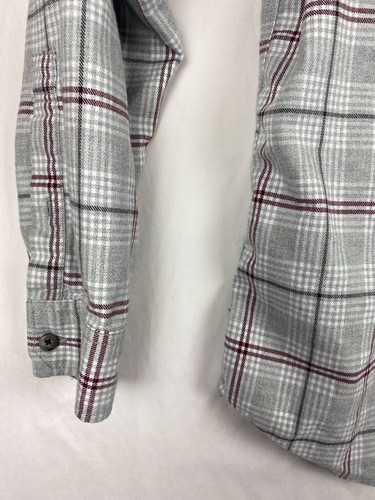 Eddie Bauer Mens Size XL Long Sleeve Button Up Shirt Soft Gray Plaid Flannel - Picture 5 of 13