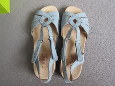 Image of Hotter Ladies Flare Sandals Light Blue-NEW