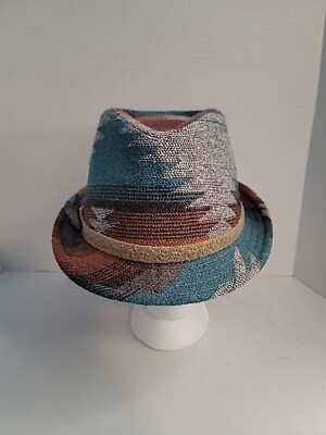 Christy\'s Crown Collection Women\'s Zigzag Pattern Hat Grey Rust Blue Size... Crown Cap - Railroad Cap Navajo - Navy – Maddock Ranch Supply main image 4