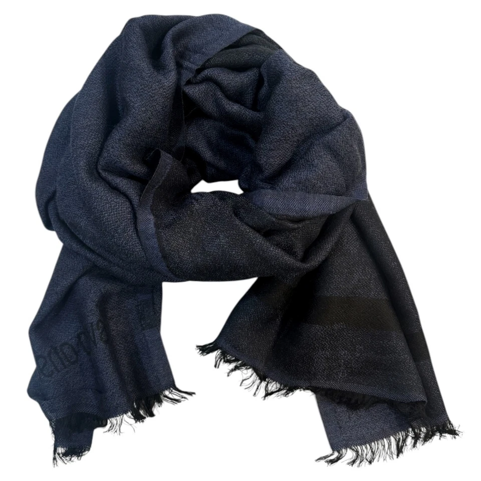 Sciarpa Uomo Roberto Cavalli Scarf Blu Lana Viscosa 65x200 - Imagen 2 de 4