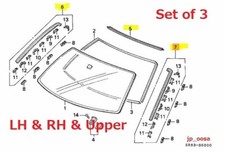 Honda Civic 1992-1995 Oem Front Windshield Molding Set Rh Lh Upper Set Of 3 Honda Civic 1992-1995 Oem Front Windshield Molding Set Rh Lh Upper Set Of 3