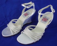 NEW Special Occasions by Saugus Shoe Bridal SIENNA 21030B White Satin Size 8.5B