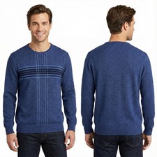 Geoffrey Beene Men's Sweater XL Blue Crew Neck Pullover 100 Acrylic