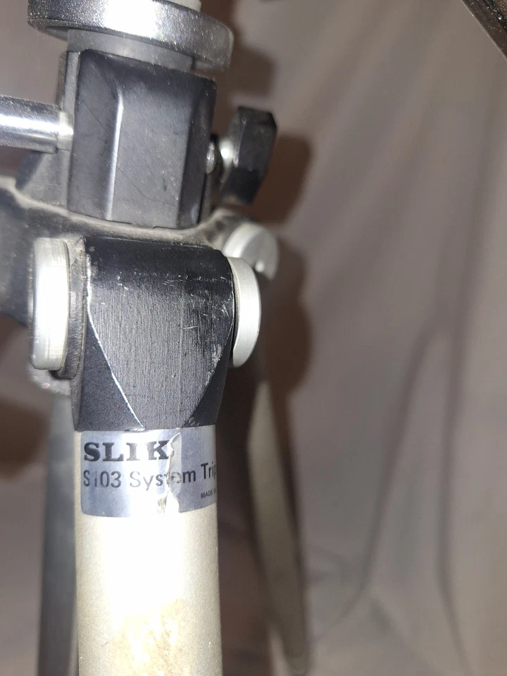 Slik S103 System Tripod No 612-103 Made In Japan plus black metal smaller tripod - Image 3 of 4