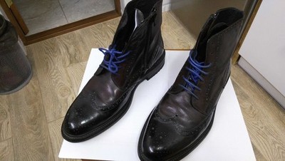 Men JOOP boots black leather 43