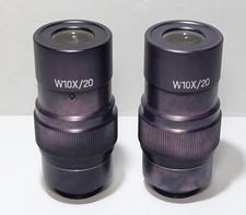 Pair of Mitutoyo W10X/20 Microscope Eyepiece, Clean Optics