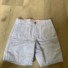The Beaufort Bonnet Company Boys Blue White Seersucker Shorts Size 11 Preppy