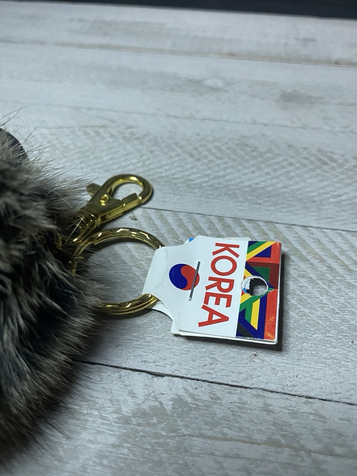 Soft Real Fur Keychain Fox With Attached Tail -Squeaks When Shaken- Korea