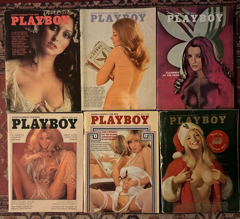Vintage 70's Playboy Magazine Lot of 6 Issues centerfolds 1970-1976 JFK