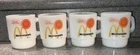 4 Vintage McDonalds Stackable Fire King Milk Glass Coffee Mug Good Morning