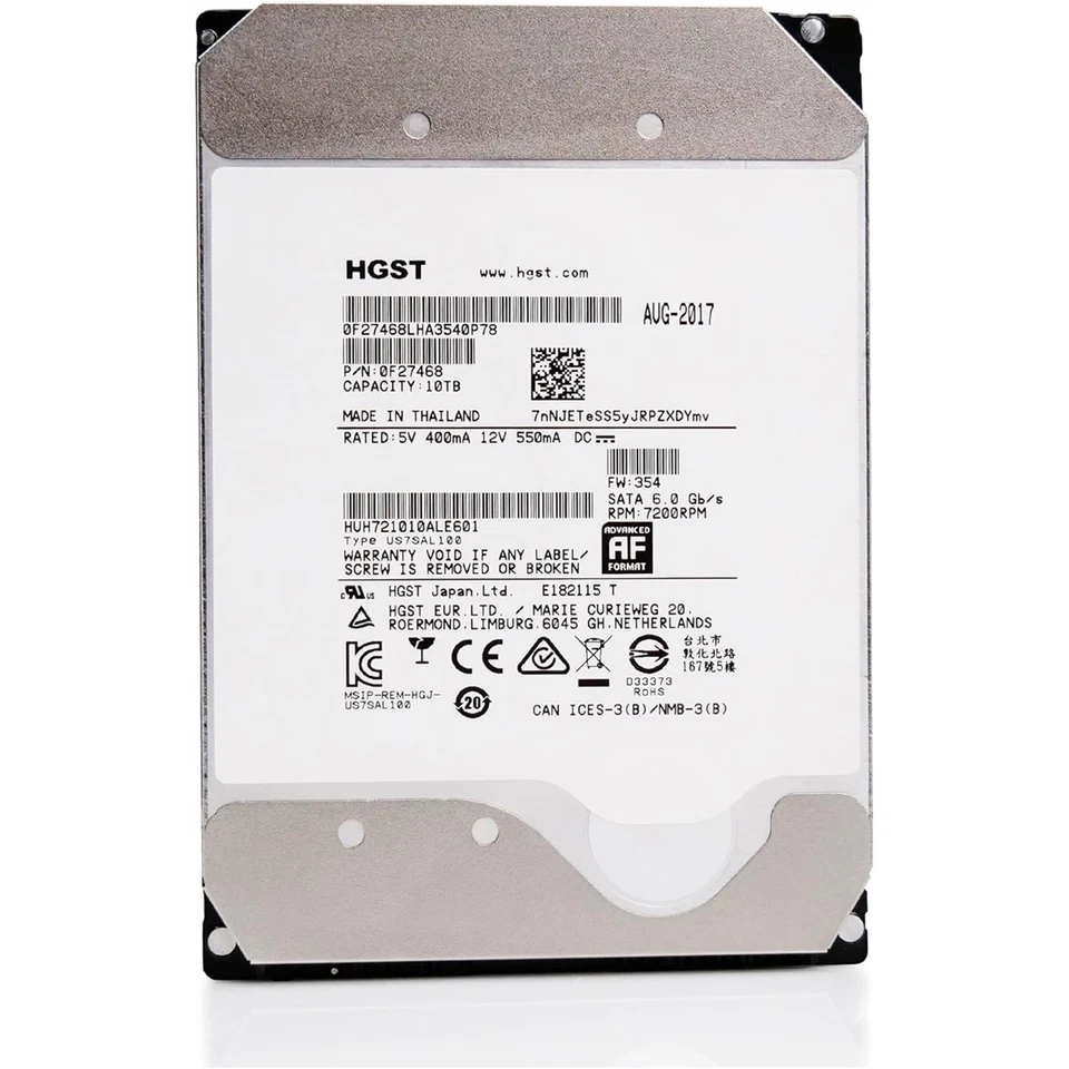 HGST WD Ultrastar DC HC510 10TB 7200RPM SATA 6Gb/s 3.5" SED Hard Drive - Image 2 of 3