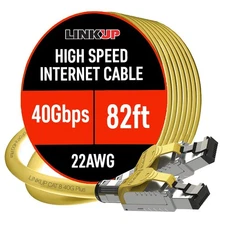 LINKUP Cat 8 Ethernet Cable | Long Internet Cord | High Speed LAN Yellow
