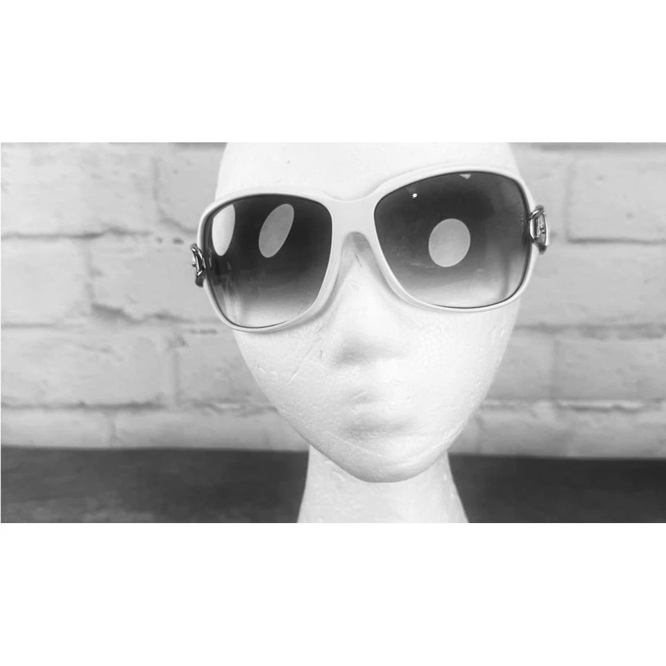 Rare vintage y2k Gucci Buckle Oversized Sunglasses White - Image 4 of 4