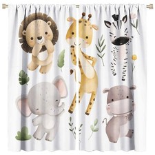 SGLyuliang Nursery Curtains Jungle Safari Theme with Giraffe Print, Kids Room