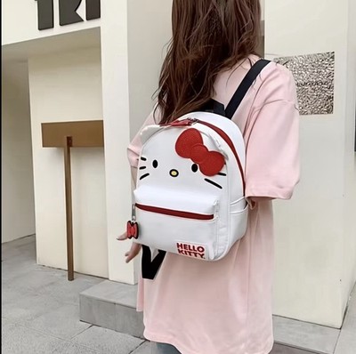 hello kitty backpack for teenagers Hello Kitty Teen Backpack for Teenager Girls White And Red