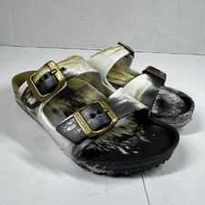 Birkenstock Arizona EVA Marbled Black White Gold Sandals Kids Size 31 US 13-13.5