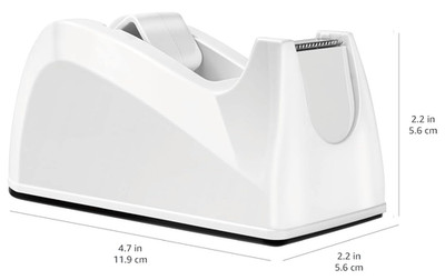 Amazon Basics White Desk Tape Dispenser for 1 inch Core, DISPENSER ONLY, NO TAPE