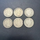 Barber Half Dollars Full Readable Dates 90% Silver
