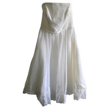 Galina Strapless Lace Swiss Tea Length Wedding Dress Size 6 Style WG3858